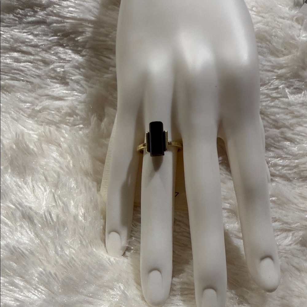 French Connection Black and Gold Statement Ring
